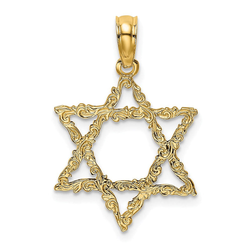 14K Gelbgold Stern Of David Charm