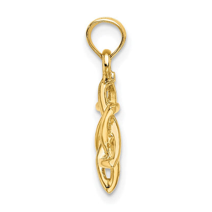 14K Gelbgold Poliert Stern Of David Charm