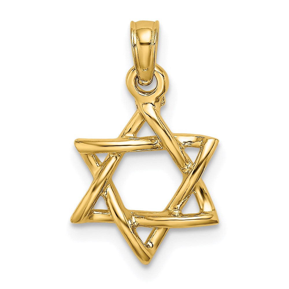 14K Gelbgold Poliert Stern Of David Charm
