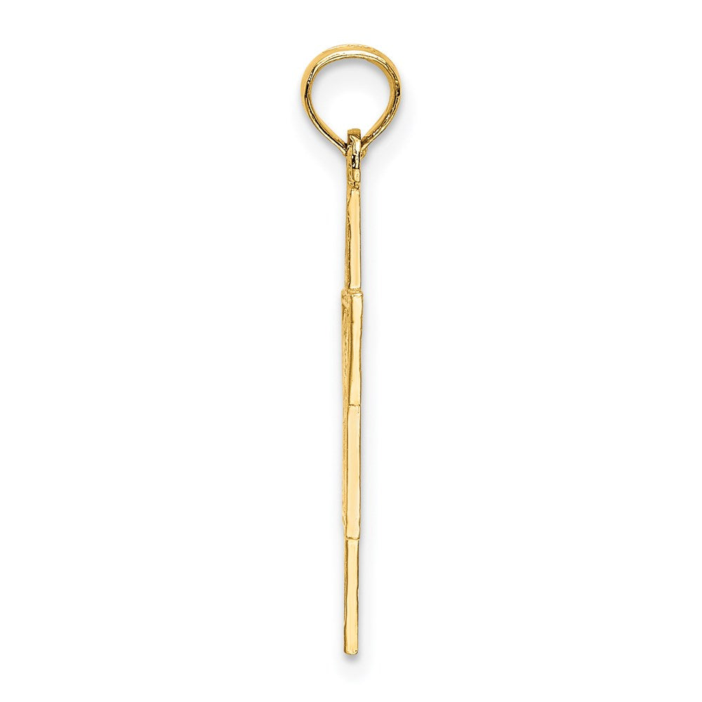 14K Gelbgold Strukturiert Stern Of David Charm