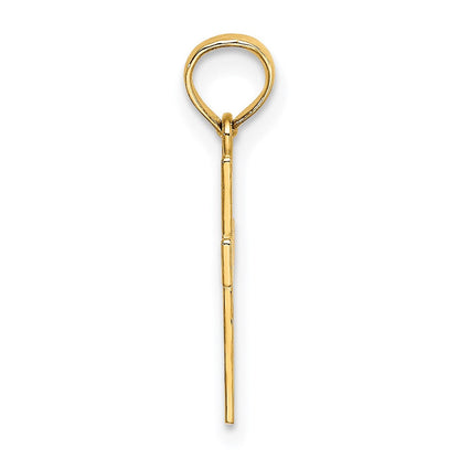 14K Gelbgold Klein Strukturiert Kreuz Charm