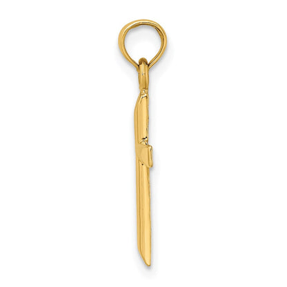 14K Gelbgold Poliert Kreuz Charm