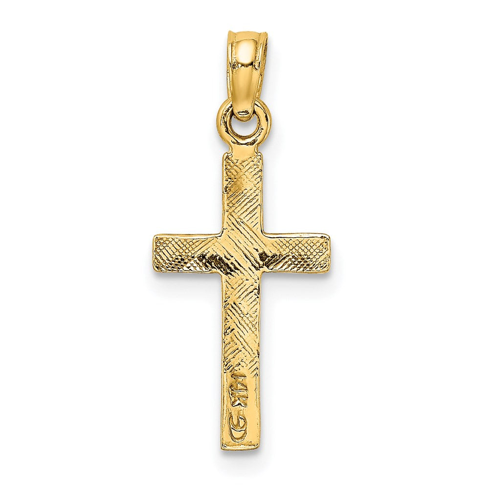 14K Gelbgold Poliert Kreuz Charm