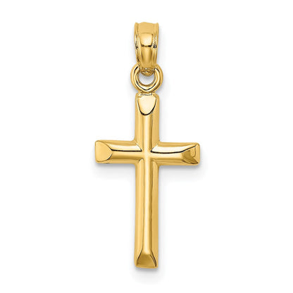 14K Gelbgold Poliert Kreuz Charm