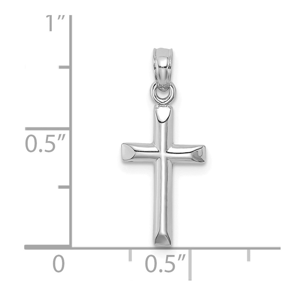 14K Weißgold Poliert Kreuz Charm
