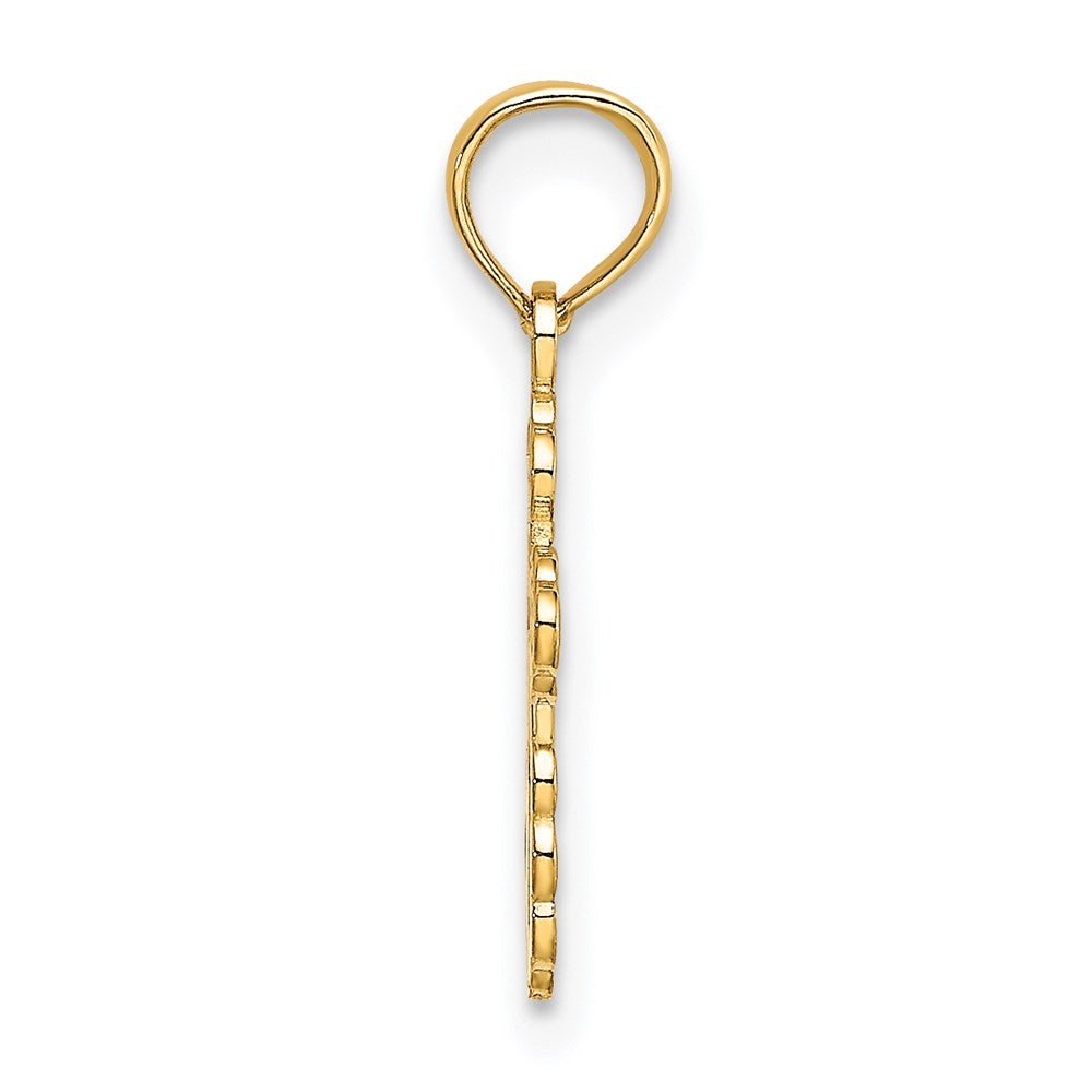 14K Gelbgold Mini Eastern Orthodox Kreuz Charm