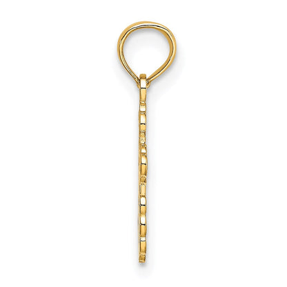 14K Gelbgold Mini Eastern Orthodox Kreuz Charm