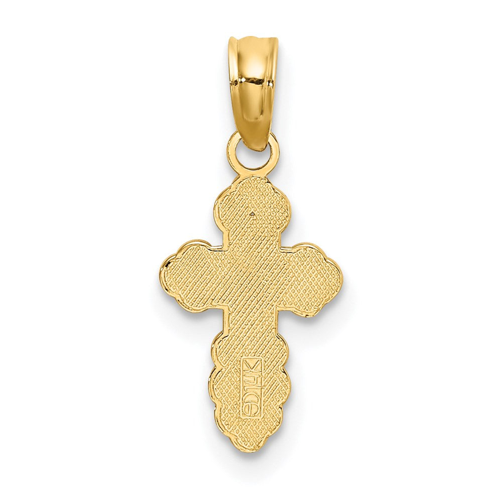 14K Gelbgold Mini Eastern Orthodox Kreuz Charm
