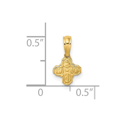 14K Gelbgold Mini 4 Way Religious Medaille