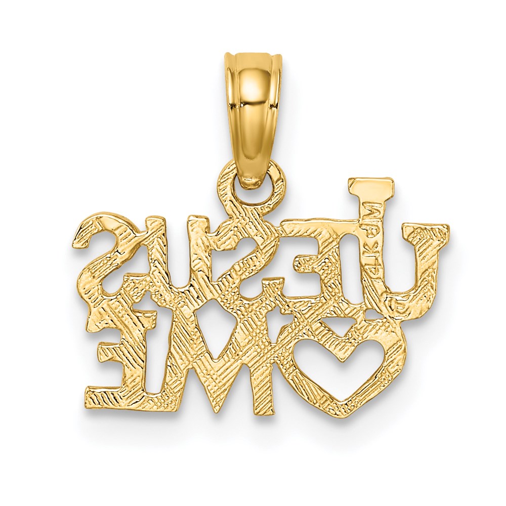 14K Gelbgold Poliert / Graviert Jesus Herz Me Charm