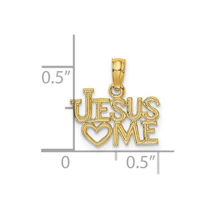 14K Gelbgold Poliert / Graviert Jesus Herz Me Charm
