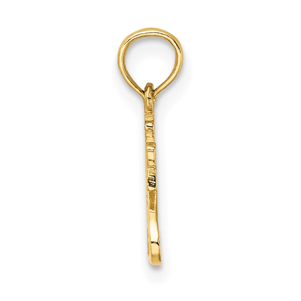 14K Gelbgold Poliert und Graviert Try Jesus Charm