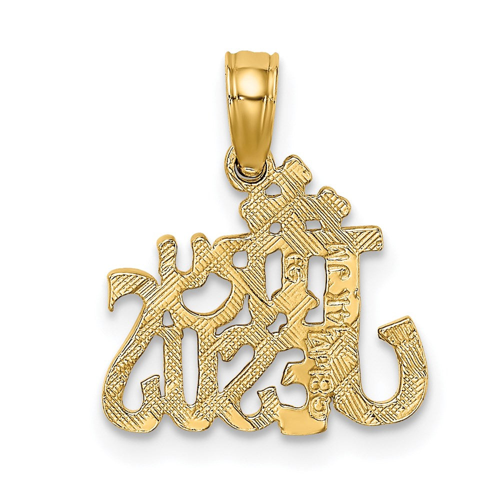 14K Gelbgold Poliert und Graviert Try Jesus Charm