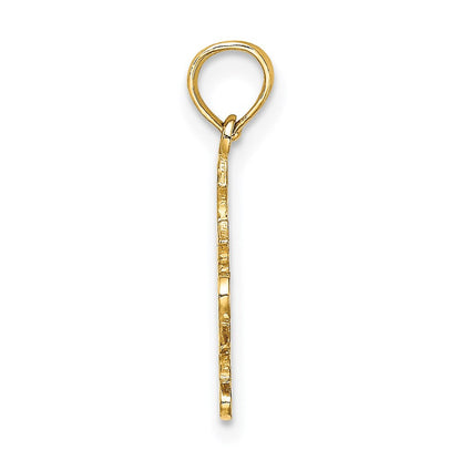 14K Gelbgold Jesus mit Kreuz und Herz Charm