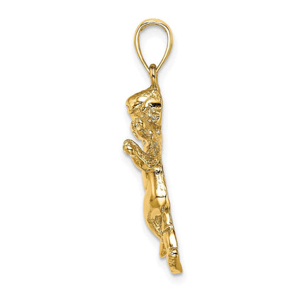 14K Gelbgold Schutzengel-Charm mit gehender Figur