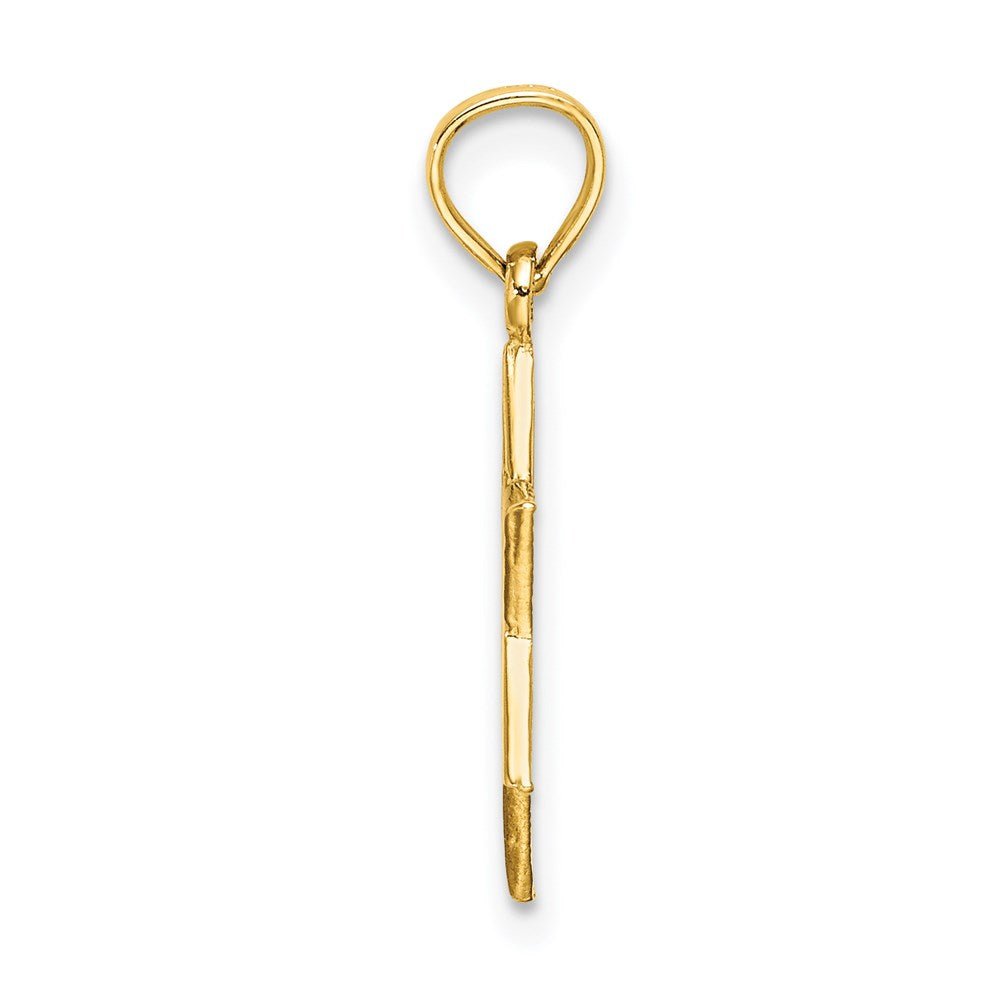 14K Gelbgold Graviert Swirls Stern Of David Charm