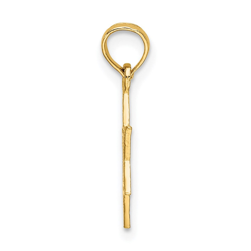 14K Gelbgold Graviert Stern Of David Charm
