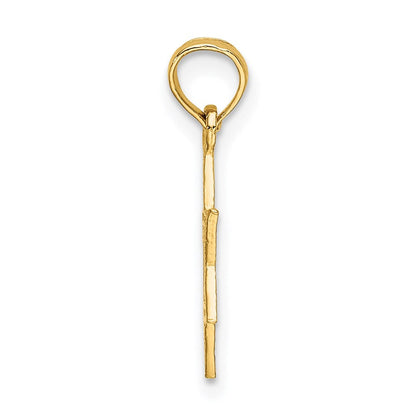 14K Gelbgold Graviert Stern Of David Charm