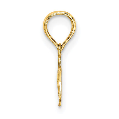 14K Gelbgold Graviert Mini Stern Of David Charm