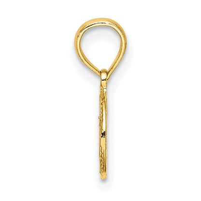 14K Gelbgold Graviert Stern Of David Charm