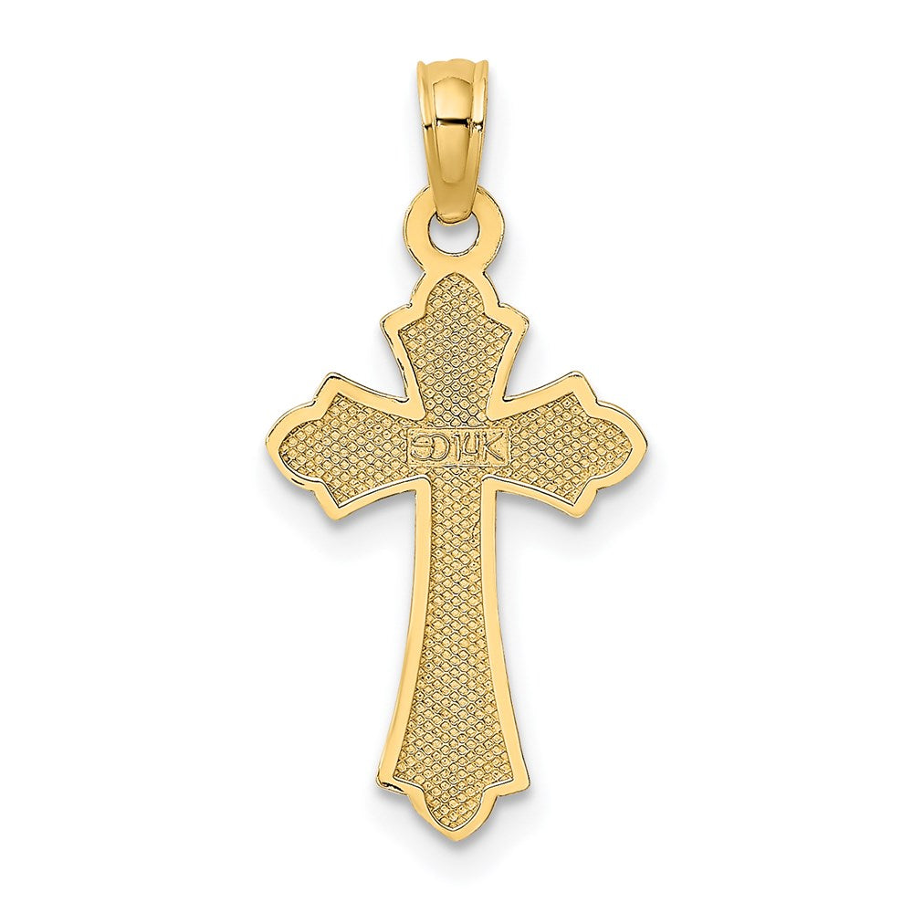 14K Gelbgold Poliert Kreuz mit Herz Charm