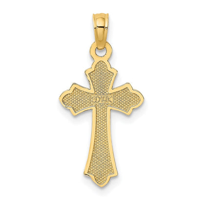 14K Gelbgold Poliert Kreuz mit Herz Charm