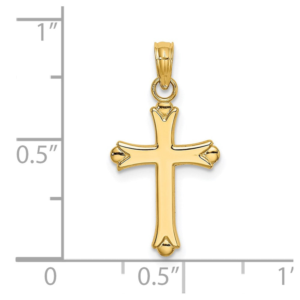 14K Gelbgold 2-d Poliert Kreuz Charm