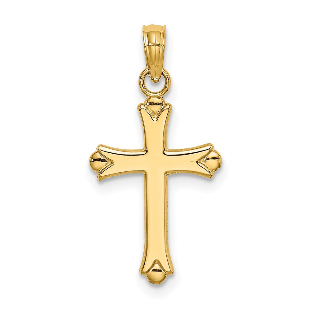14K Gelbgold 2-d Poliert Kreuz Charm