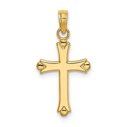 14K Gelbgold 2-d Poliert Kreuz Charm