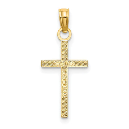 14K Gelbgold Poliert Klein Kreuz Charm