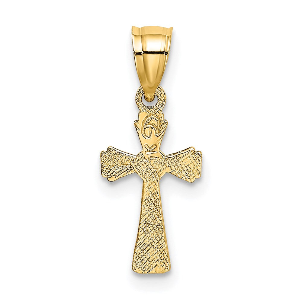 14K Gelbgold Mini Kreuz Charm