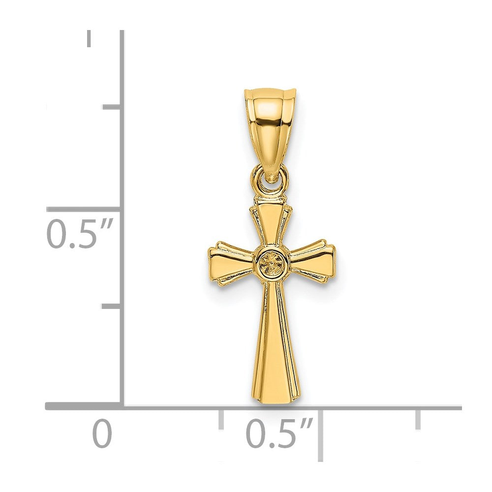 14K Gelbgold Mini Kreuz Charm