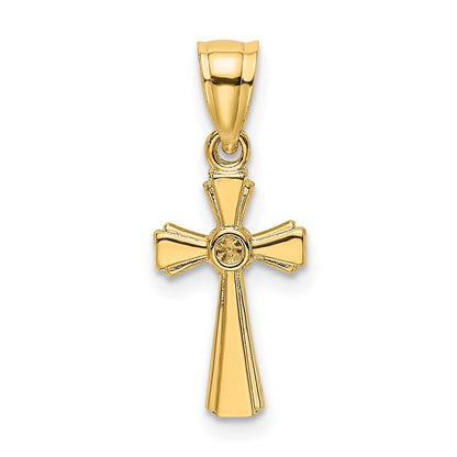 14K Gelbgold Mini Kreuz Charm