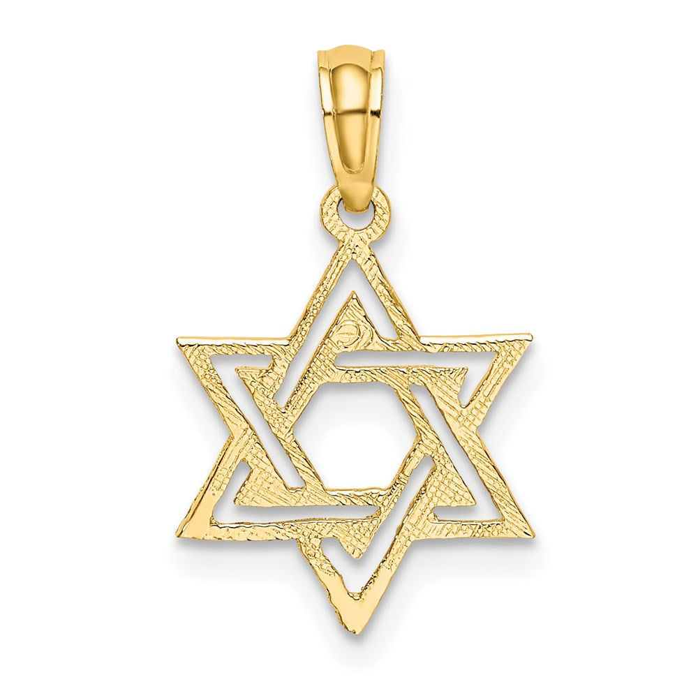 14K Gelbgold Poliert Stern Of David Charm