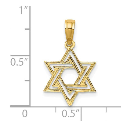 14K Gelbgold Poliert Stern Of David Charm