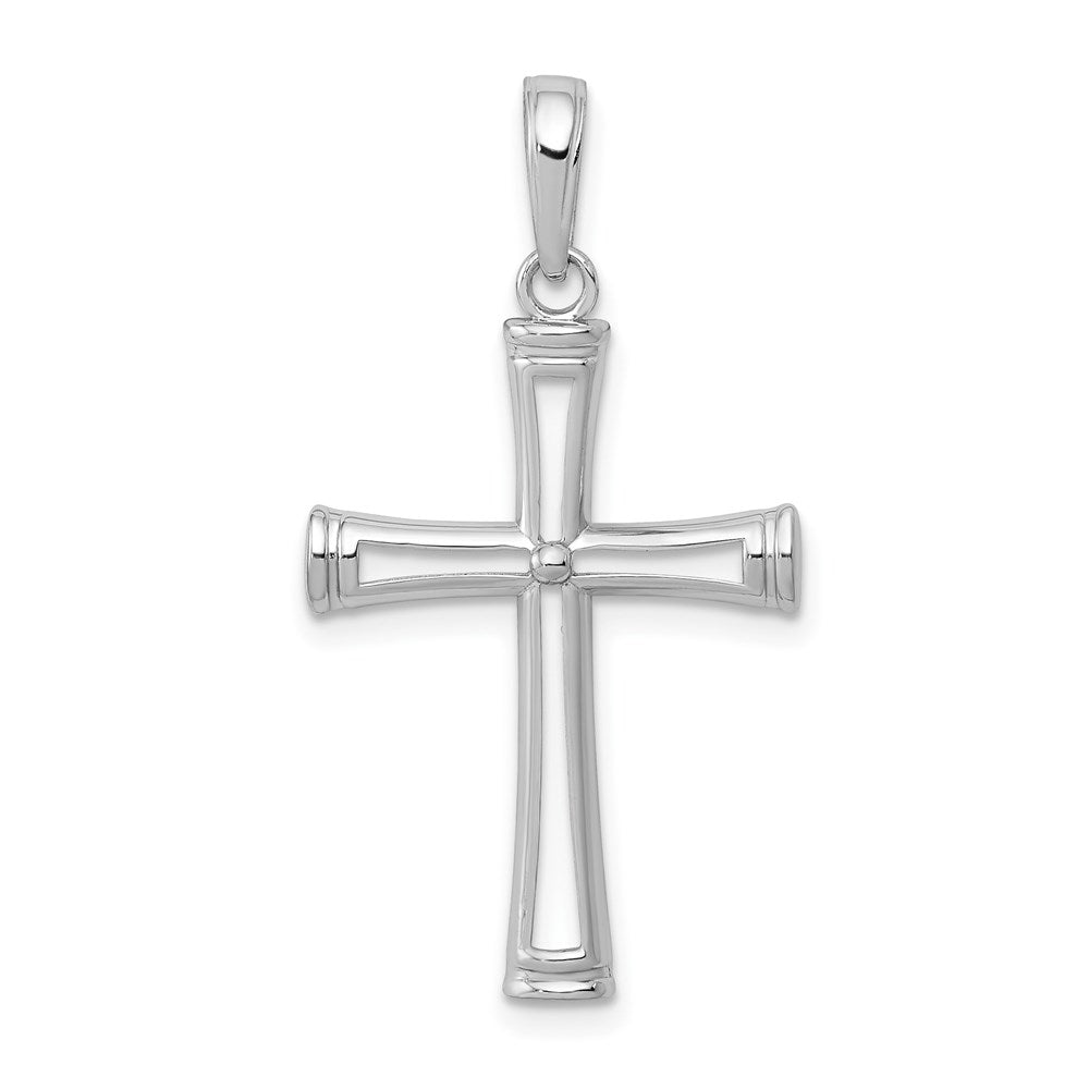 14K Weißgold Poliert und Ausgeschnitten Kreuz