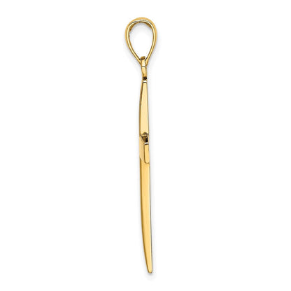 14 Karat Gelbgold Poliert Facettiertes Kreuz Charm