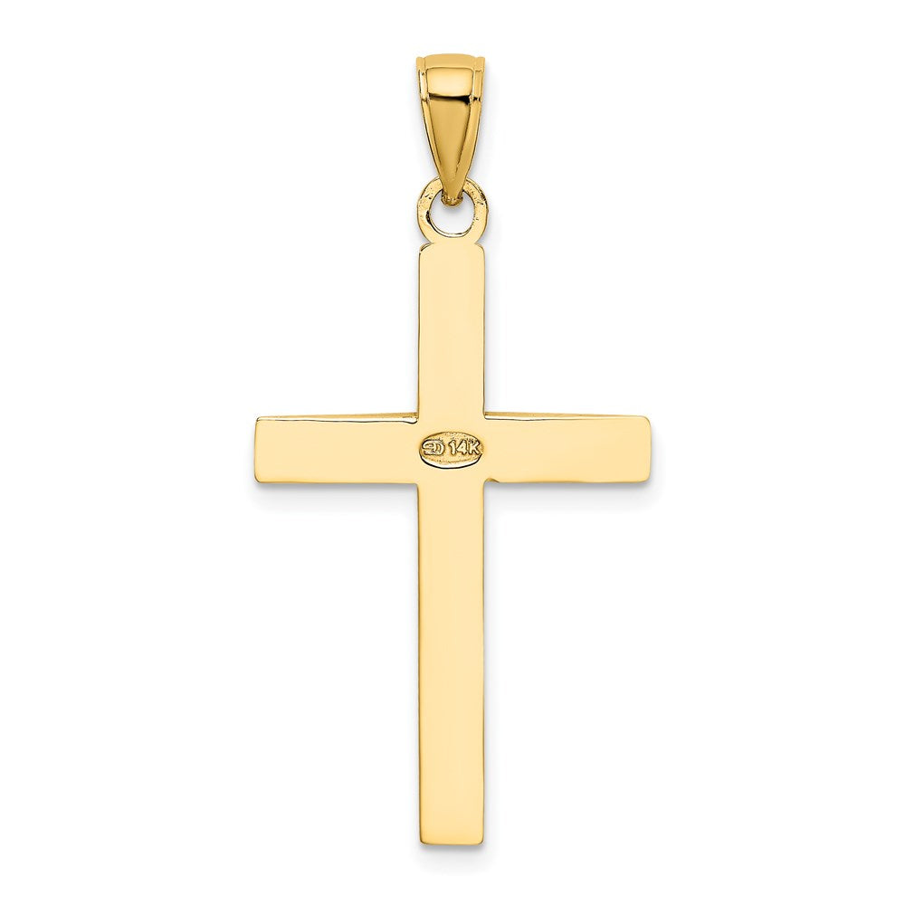 14 Karat Gelbgold Poliert Facettiertes Kreuz Charm