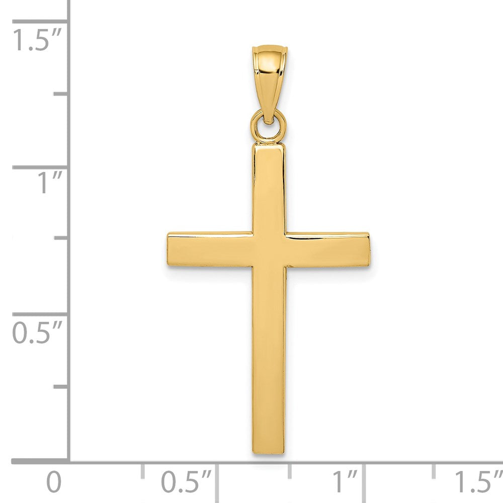 14 Karat Gelbgold Poliert Facettiertes Kreuz Charm