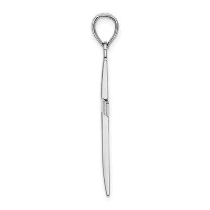 14K Weißgold Polierter Facettierter Kreuz-Charm