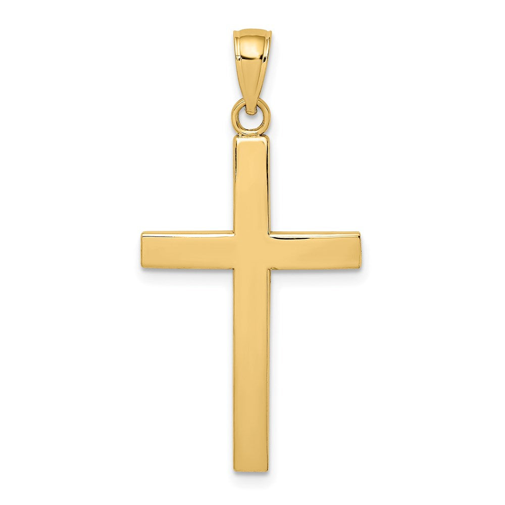 14 Karat Gelbgold Poliert Facettiertes Kreuz Charm