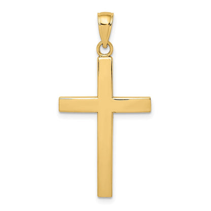 14 Karat Gelbgold Poliert Facettiertes Kreuz Charm