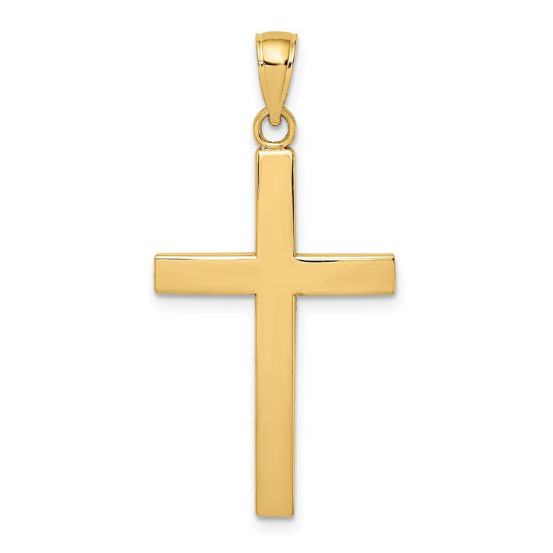 14 Karat Gelbgold Poliert Facettiertes Kreuz Charm