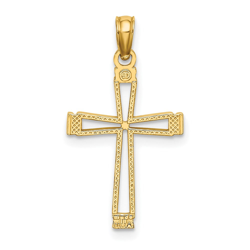14K Gelbgold Ausgeschnitten Kreuz Anhänger