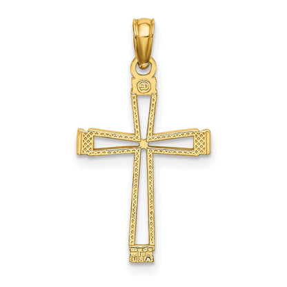 14K Gelbgold Ausgeschnitten Kreuz Anhänger