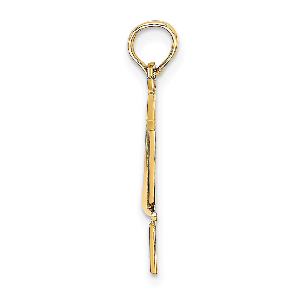 14K Gelbgold Poliert Stern Of David mit Chai Charm