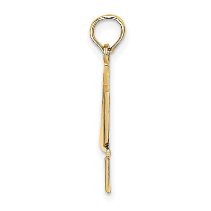 14K Gelbgold Poliert Stern Of David mit Chai Charm