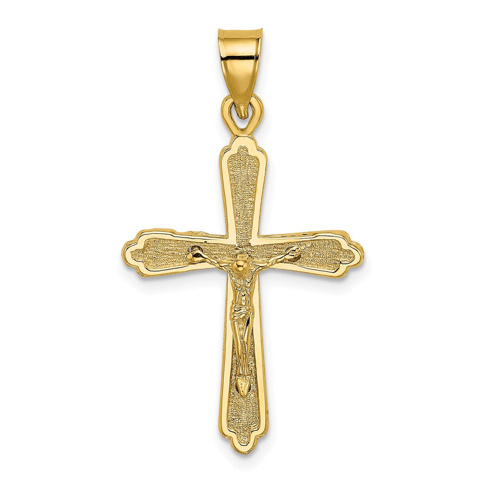 14K Gelbgold Kreuz-Charm mit strukturierter Oberfläche