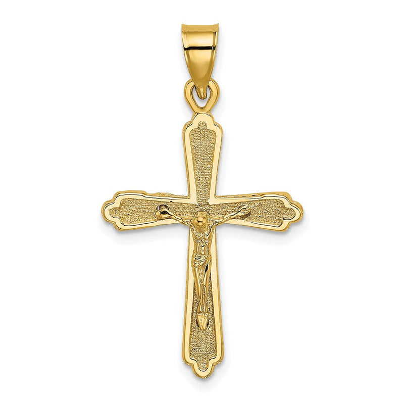 14K Gelbgold Kreuz-Charm mit strukturierter Oberfläche