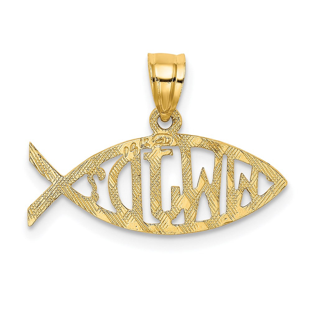 14K Gelbgold Wwjd Ichthus Charm